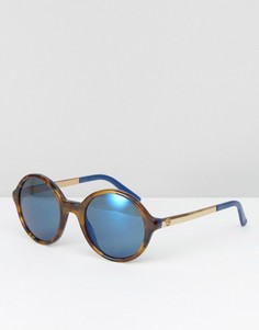 Круглые солнцезащитные очки с зеркальными стеклами Gucci - Коричневый