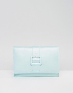 Клатч с металлической пряжкой ASOS - Синий
