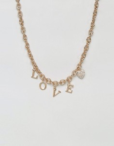 Ожерелье-цепочка в стиле 90-х с надписью Love New Look - Золотой
