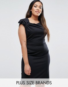 Платье-футляр с отделкой в виде банта Goddiva Plus - Черный