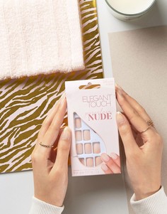 Накладные ногти с матовым оттенком Elegant Touch Nude Collection Squoval - Розовый