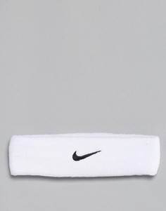 Белая повязка на голову с логотипом-галочкой Nike Training - Белый