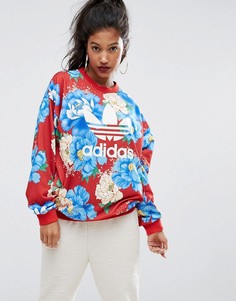 Свитшот с цветочным принтом adidas Originals - Мульти