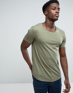 Удлиненная футболка с овальным вырезом Esprit - Зеленый