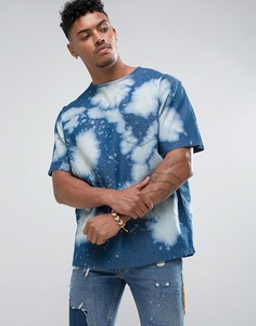 Джинсовая футболка с выбеленным эффектом Jaded London - Синий