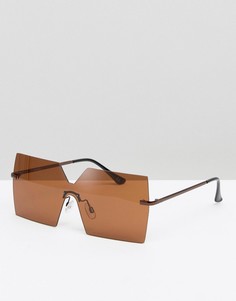 Квадратные солнцезащитные очки-маска ASOS - Медный