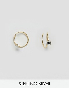 Позолоченные серебряные серьги-кольца ASOS - Золотой