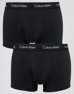 2 эластичных хлопковых боксеров-брифов Calvin Klein - Черный