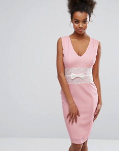 Розовое облегающее платье с кружевом Paper Dolls - Розовый