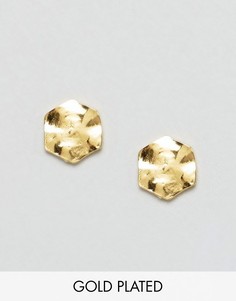Позолоченные серьги-гвоздики в форме шестигранника Gorjana - Золотой