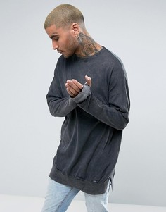 Выбеленный свободный джемпер с рваной отделкой New Look - Серый