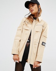 Oversize-куртка в стиле милитари Shade London - Кремовый