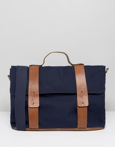 Темно-синяя парусиновая сумка-сэтчел с контрастными ремешками ASOS - Темно-синий