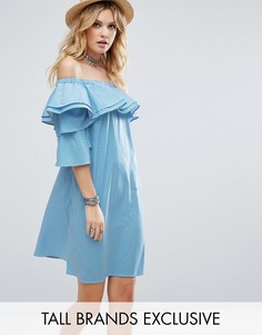 Платье мини с оборками White Cove Tall - Мульти