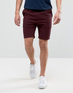Бордовые трикотажные шорты скинни ASOS - Красный