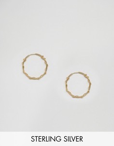 Серьги-кольца из позолоченного серебра с цепочкой ASOS 20 мм - Золотой