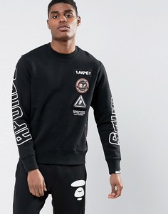 Свитшот с принтом на рукаве AAPE By A Bathing Ape - Черный