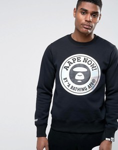 Свитшот с большим логотипом AAPE By A Bathing Ape - Черный