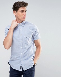 Голубая узкая рубашка с короткими рукавами Abercrombie & Fitch - Синий