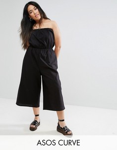 Хлопковый комбинезон-бандо ASOS CURVE - Черный