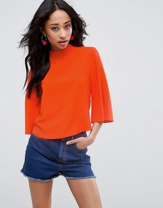 Топ с открытой спиной и завязкой ASOS - Оранжевый