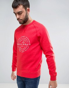 Красный выбеленный свитшот с большим логотипом Jack Wills Blackwell - Красный
