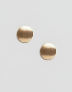 Серьги-гвоздики цвета металлик Pieces Miebe - Золотой