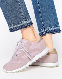 Сиреневые кожаные кроссовки Reebok Classic Seaworn - Фиолетовый
