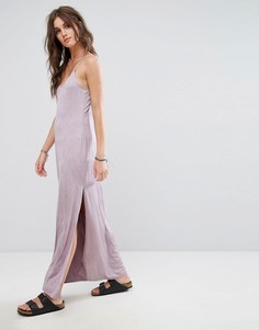 Трикотажное платье-комбинация макси Free People - Фиолетовый
