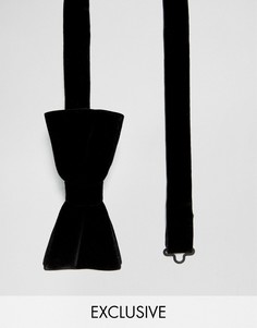 Бархатный галстук-бабочка Noose & Monkey - Черный
