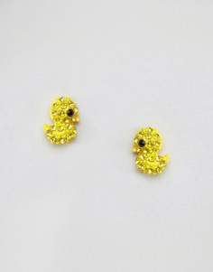 Серьги-гвоздики с миниатюрными утятами ASOS - Желтый