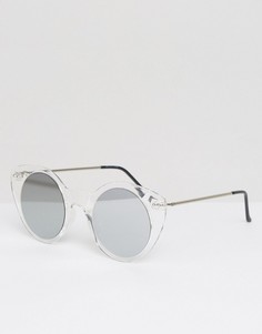Прозрачные солнцезащитные очки кошачий глаз с зеркальными стеклами Spitfire - Прозрачный