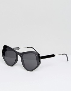 Черные солнцезащитные очки кошачий глаз с плоскими стеклами Spitfire - Черный
