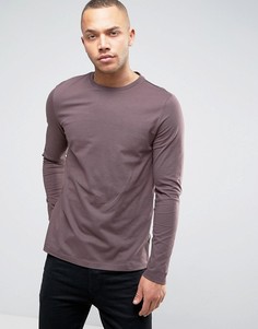 Коричневый лонгслив стандартного кроя ASOS - Коричневый