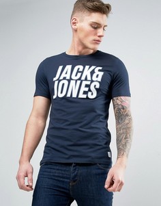 Футболка с графическим принтом Jack & Jones Core - Темно-синий