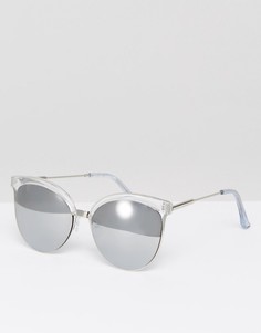 Солнцезащитные очки кошачий глаз с зеркальными стеклами New Look - Коричневый
