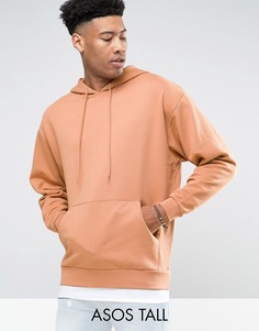 Oversize-худи розового цвета с контрастным краем ASOS TALL - Розовый