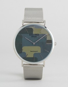 Часы с сетчатым ремешком и серебристым корпусом Reclaimed Vintage - Серебряный