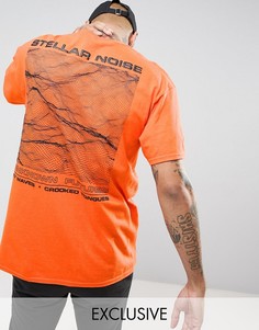 Оранжевая футболка с принтом на спине Crooked Tongues Gildan - Оранжевый
