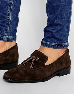 Коричневые замшевые лоферы с кисточками ASOS - Коричневый