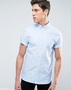 Строгая узкая рубашка добби Burton Menswear - Синий