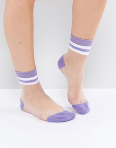 Полупрозрачные полосатые носки ASOS - Фиолетовый