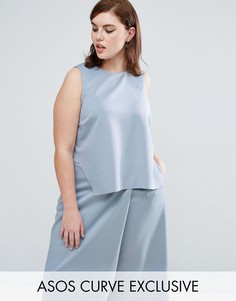 Асимметричный топ ASOS CURVE - Синий