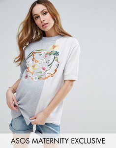 Топ со вставками и вышивкой ASOS Maternity - Мульти