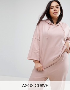 Худи с необработанными краями ASOS CURVE - Розовый