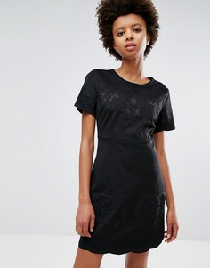 Цельнокройное платье с кружевной отделкой Dex - Черный