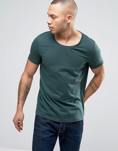 Зеленая футболка с глубоким вырезом ASOS - Зеленый