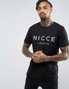 Черная футболка со светоотражающим логотипом Nicce London - Черный