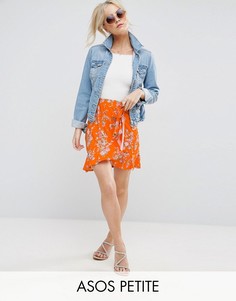 Мини-юбка с цветочным принтом ASOS PETITE - Красный