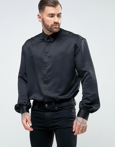 Свободная рубашка с рукавами на манжетах ASOS - Черный